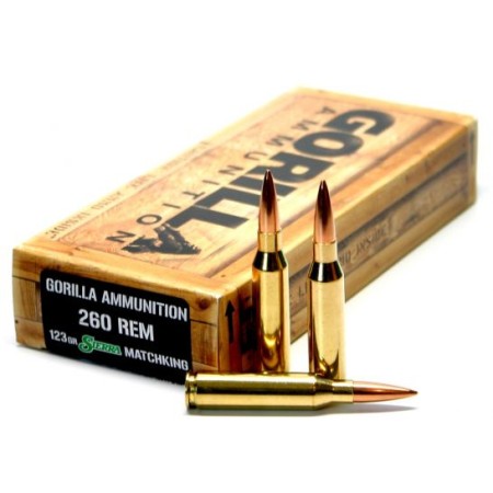 Gorilla Ammunition 123 gr Sierra MatchKing .260 Rem Ammo, 20/box - GA260123SMK