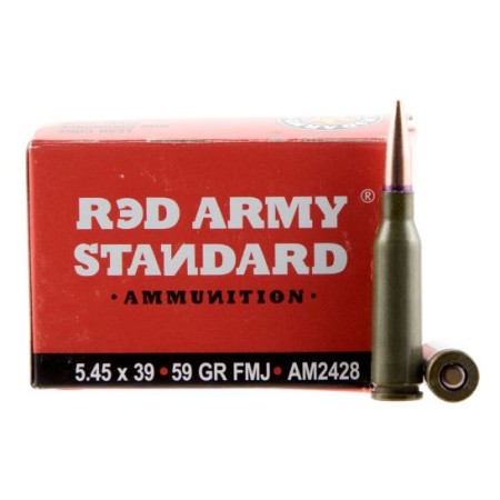 Century Arms Red Army Standard 59 gr Full Metal Jacket Boat Tail 5.45x39mm Ammo, 20/box - AM2428