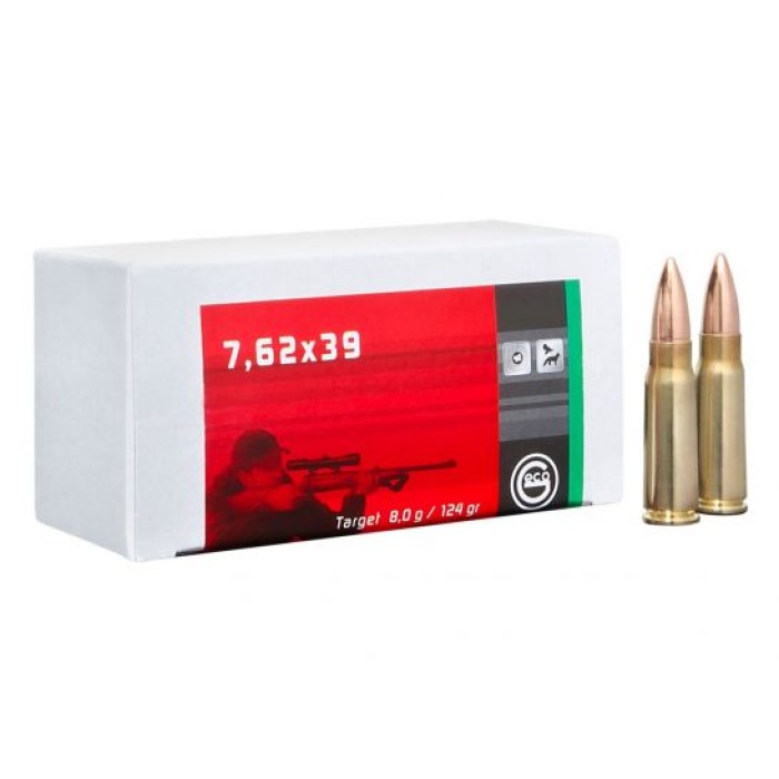 Geco Target 124 gr Full Metal Jacket 7.62x39mm Ammo, 20/box - 265840020