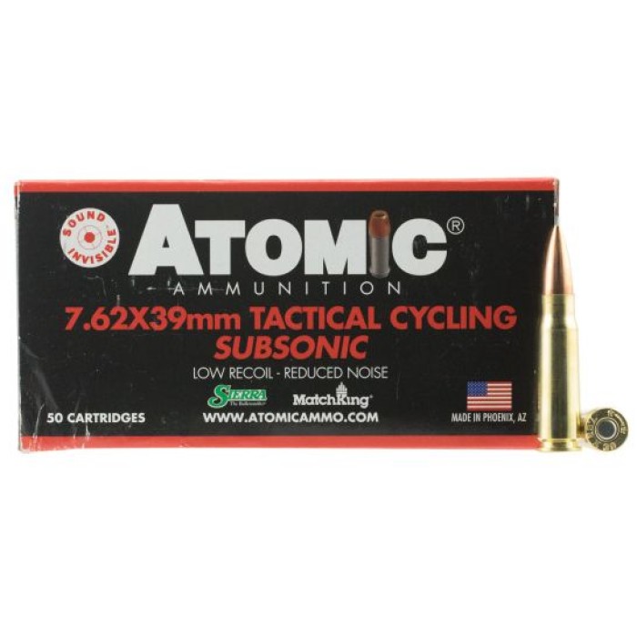 Atomic Tactical Cycling Subsonic 220 Grain 7.62x39mm 50 Rounds