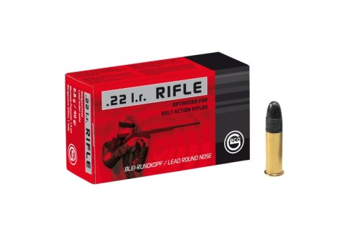 Geco Rifle 40 gr Lead Round Nose .22lr Ammo, 50/box - 254040050