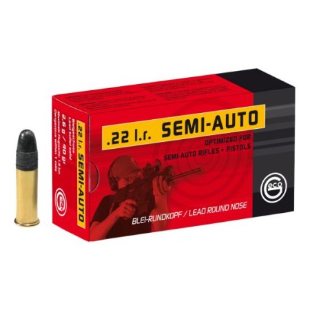Geco Semi-Auto 40 gr Lead Round Nose .22lr Ammo, 50/box - 259940050