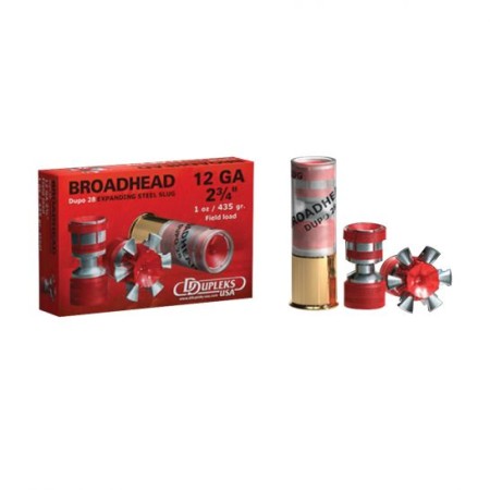Ddupleks Usa Broadhead Dupo 28 2.75" 12 Gauge Ammo, 5/box - 12D28