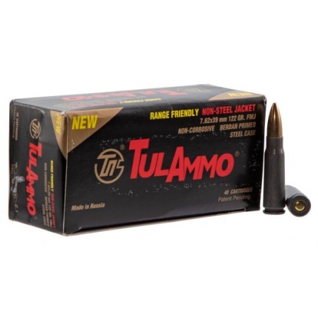 Tulammo UL076215 Rifle 7.62x39mm 122 gr Full Metal Jacket (FMJ) 40 Bx/ 25 Cs