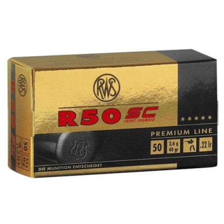 RWS Rottweil R 50 Short Case 40 gr Lead Hollow Point .22lr Ammo, 50/pack - 2318602