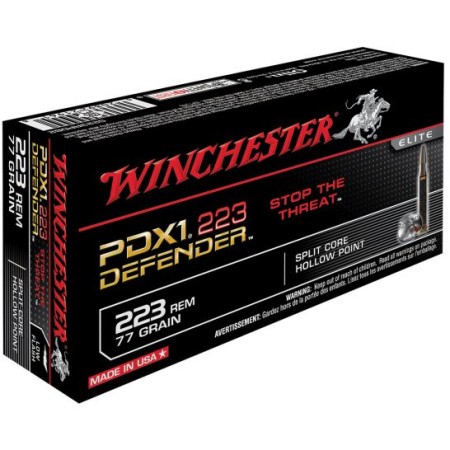 Winchester Ammunition Defender 77 gr Split Core Jacketed Hollow Point .223 Rem Ammo, 20/box - S223RPDB2