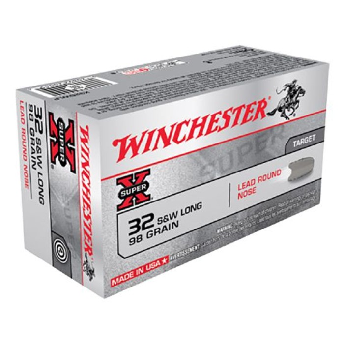 Winchester Ammunition Super-X 98 gr Lead Round Nose .32 S&W Long Ammo, 50/box - X32SWLP