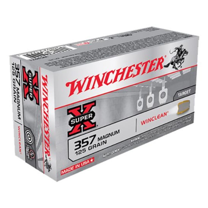Winchester Ammunition Super-X 125 gr WinClean (Brass Enclosed Base) .357 Mag Ammo, 50/box - WC3571