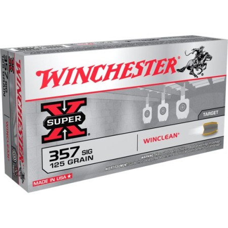 Winchester Ammunition Super-X 125 gr WinClean (Brass Enclosed Base) .357 Sig Ammo, 50/box - WC357SIG