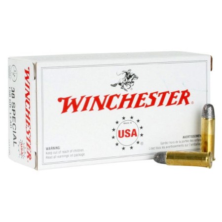 Winchester Ammunition Super-X 150 gr Lead Round Nose .38 Spl Ammo, 50/box - Q4196