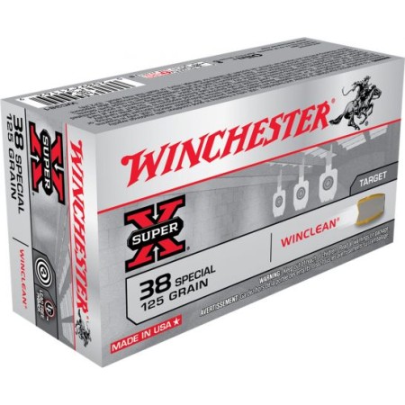 Winchester Ammunition Super-X 125 gr WinClean (Brass Enclosed Base) .38 Spl Ammo, 50/box - WC381
