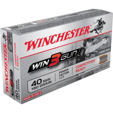 Winchester Ammunition Super-X 180 gr Jacketed Flat Point .40 S&W Ammo, 50/box - X40TG