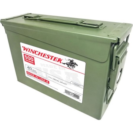 Winchester Ammunition USA 165 gr Full Metal Jacket .40 S&W Ammo, 500/box - USA40AC