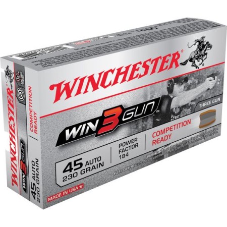 Winchester Ammunition Super-X 230 gr Jacketed Flat Point .45 ACP Ammo, 50/box - X45TG