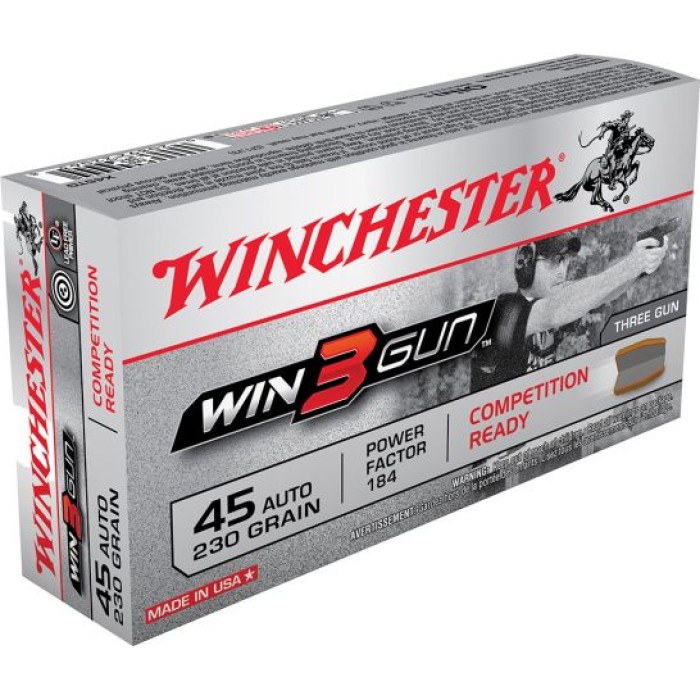 Winchester Ammunition Super-X 230 gr Jacketed Flat Point .45 ACP Ammo, 50/box - X45TG