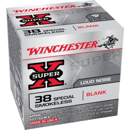 Winchester Ammunition Super-X Smokeless Blank .38 Spl Ammo, 50/box - 38SBLP