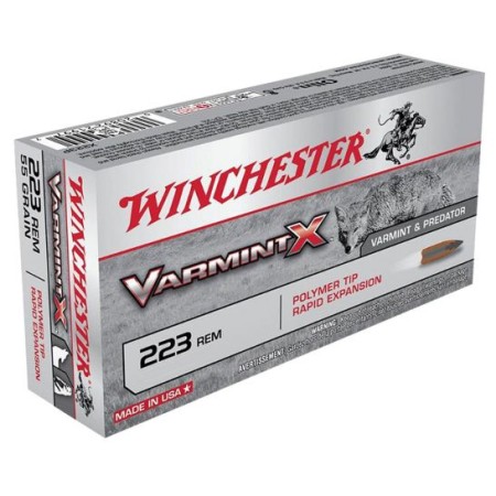 Winchester Ammunition Varmint-X 38 gr Zinc Core Lead Free Rapid Expansion .223 Rem Ammo, 20/box - X223PLF