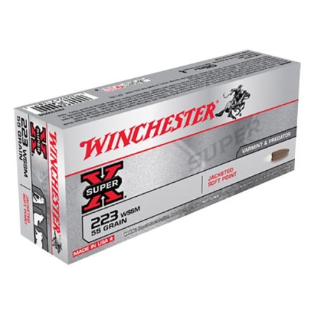 Winchester Ammunition Super-X 55 gr Pointed Soft Point .223 WSSM Ammo, 20/box - X223WSS