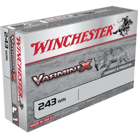 Winchester Ammunition Varmint-X 55 gr Zinc Core Lead Free Rapid Expansion .243 Win Ammo, 20/box - X243PLF