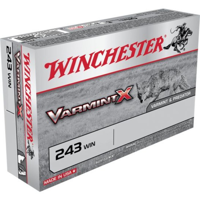Winchester Ammunition Varmint-X 55 gr Zinc Core Lead Free Rapid Expansion .243 Win Ammo, 20/box - X243PLF