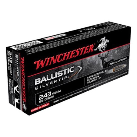 Winchester Ammunition Ballistic Silvertip 95 gr Polymer Tip .243 WSSM Ammo, 20/box - SBST243SSA