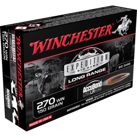 Winchester Ammunition Expedition Big Game Long Range 150 gr Accubond LR .270 Win Ammo, 20/box - S270LR