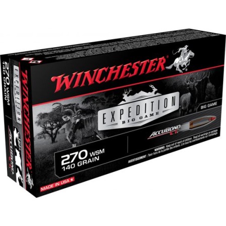 Winchester Ammunition Expedition Big Game 140 gr AccuBond CT .270 WSM Ammo, 20/box - S270WSMCT