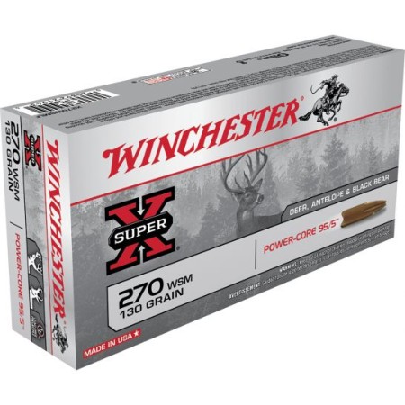 Winchester Ammunition Super-X 130 gr Power-Core .270 WSM Ammo, 20/box - X270WSMLF