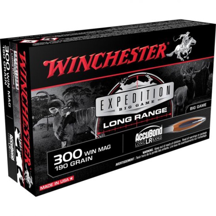 Winchester Ammunition Expedition Big Game Long Range 190 gr Accubond LR .300 Win Mag Ammo, 20/box - S300LR