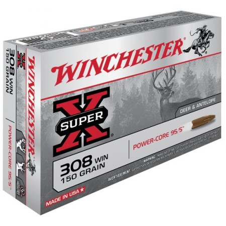 Winchester Ammunition Super-X 150 gr Power-Core .308 Win Ammo, 20/box - X308LF