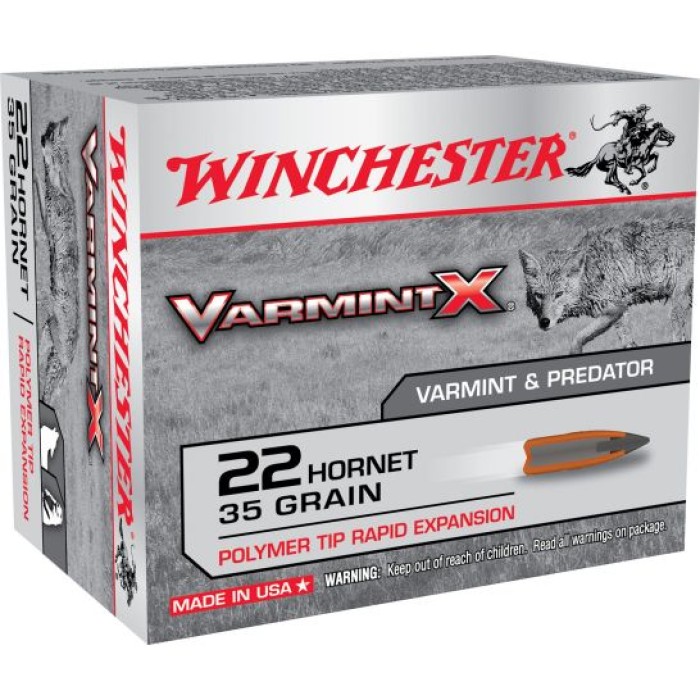 Winchester Ammunition Varmint-X 35 gr Rapid Expansion .22 Hornet Ammo, 20/box - X22P