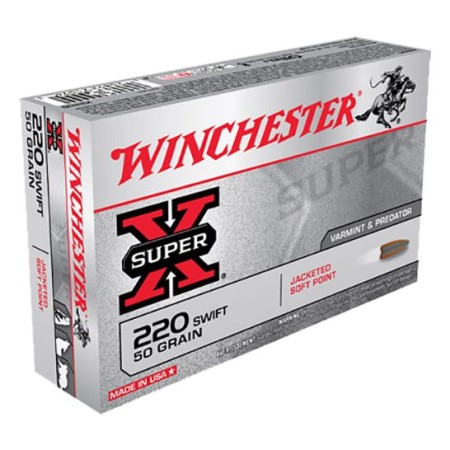 Winchester Ammunition Super-X 50 gr Pointed Soft Point .220 Swift Ammo, 20/box - X220S