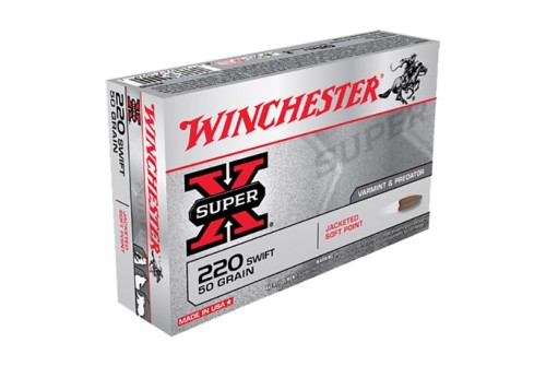 Winchester Ammunition Super-X 50 gr Pointed Soft Point .220 Swift Ammo, 20/box - X220S