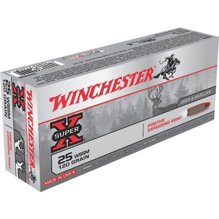 Winchester Ammunition Super-X 120 gr Positive Expanding Point .25 WSSM Ammo, 20/box - X25WSS