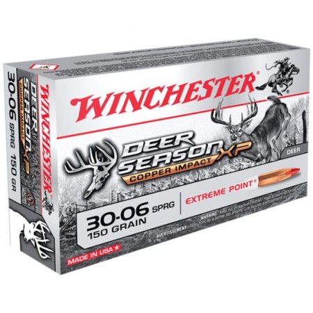 Winchester Ammunition Deer Season XP Copper Impact 150 gr Copper Extreme Point .30-06 Spfld Ammo, 20/box - X3006DSLF