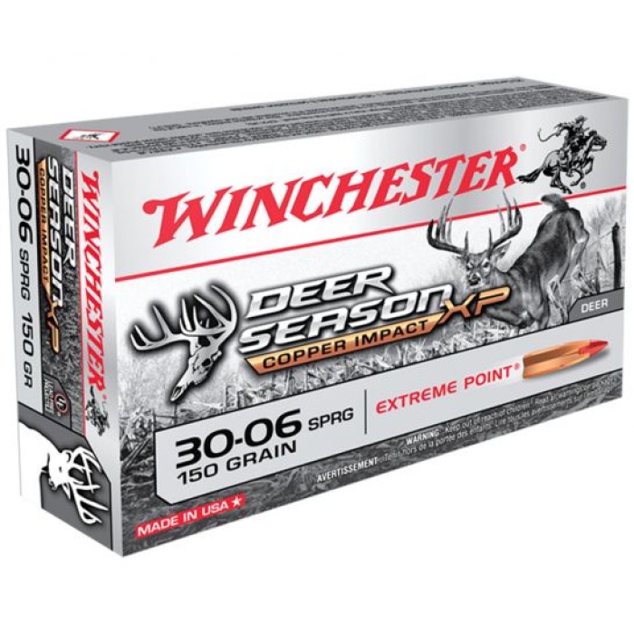 Winchester Ammunition Deer Season XP Copper Impact 150 gr Copper Extreme Point .30-06 Spfld Ammo, 20/box - X3006DSLF