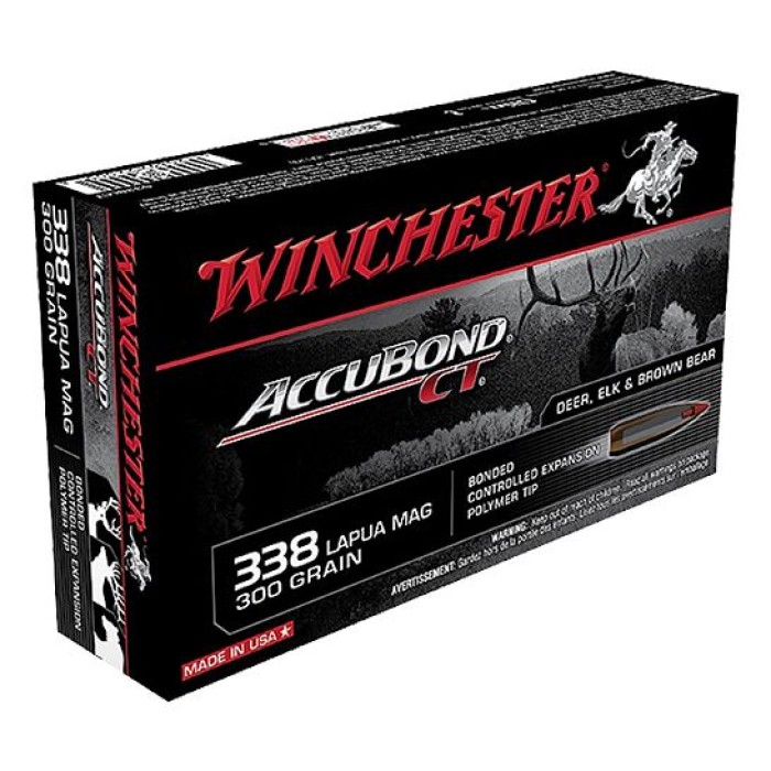 Winchester Ammunition Expedition Big Game 300 gr AccuBond CT .338 Lapua Mag Ammo, 20/box - S338LCT