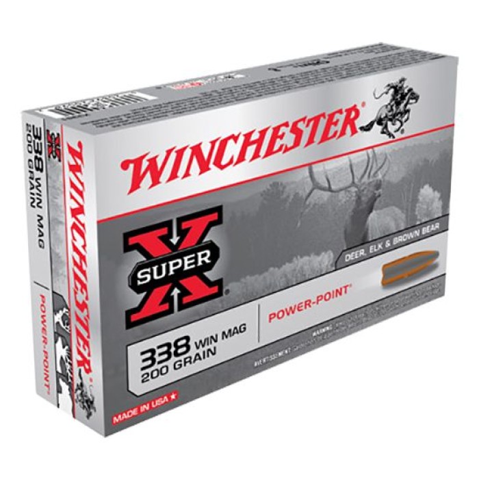 Winchester Ammunition Super-X 200 gr Power-Point .338 Win Mag Ammo, 20/box - X3381