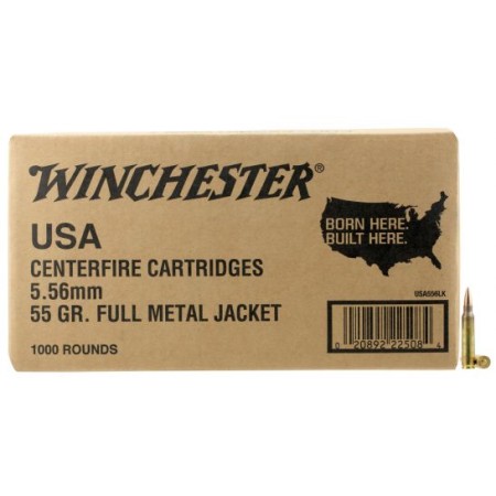 Winchester Ammunition 55 gr Full Metal Jacket 5.56 Ammo, 1000/box - WM1931000