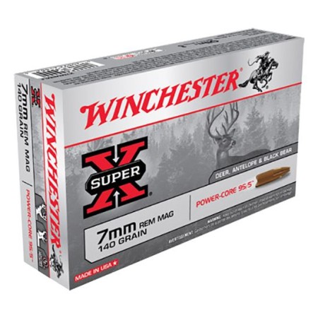 Winchester Ammunition Super-X 140 gr Power-Core 7mm Rem Mag Ammo, 20/box - X7MMRMLF