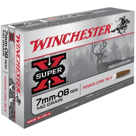Winchester Ammunition Super-X 140 gr Power-Core 7mm-08 Rem Ammo, 20/box - X708LF