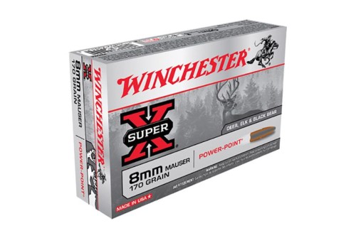 Winchester Ammunition Super-X 170 gr Power-Point 8mm Mauser Ammo, 20/box - X8MM