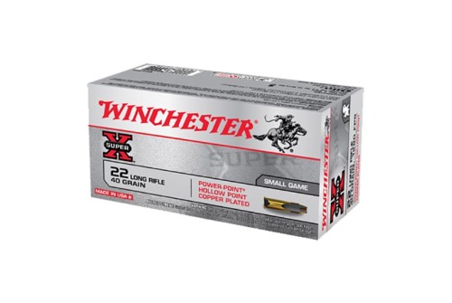Winchester Ammunition Super-X 40 gr Power-Point Hollow Point Copper-Plated .22lr Ammo, 50/box - X22LRPP