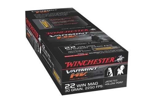 Winchester Ammunition Varmint-HV 30 gr Jacketed Hollow Point .22 WMR Ammo, 50/box - S22M2