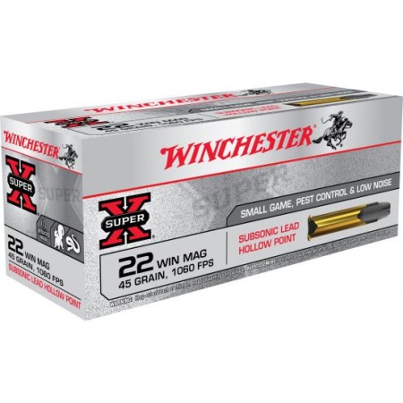 Winchester Ammunition Super-X 45 gr Jacketed Hollow Point .22 WMR Ammo, 50/box - X22MSUB