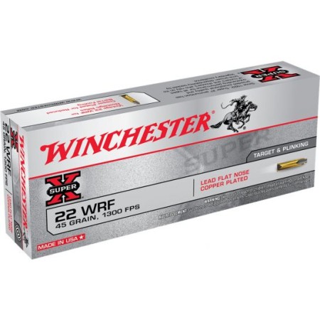 Winchester Ammunition Super-X 45 gr Lead Flat Nose Copper-Plated .22 Win Rimfire Ammo, 50/box - 22WRF