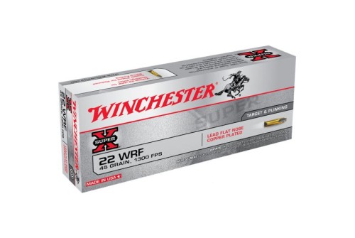 Winchester Ammunition Super-X 45 gr Lead Flat Nose Copper-Plated .22 Win Rimfire Ammo, 50/box - 22WRF