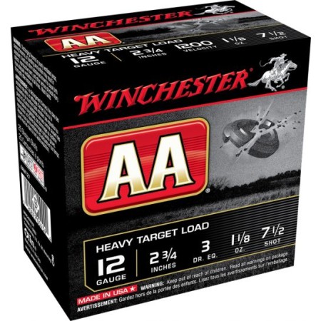 Winchester AA Heavy Target Load 12GA 2.75-inch 1-1/8oz #7.5 Shot 25Rds