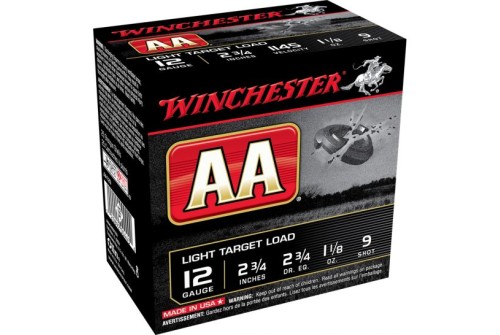 Winchester Ammunition AA Light Target Load 2.75" 12 Gauge Ammo 9, 25/box - AA129