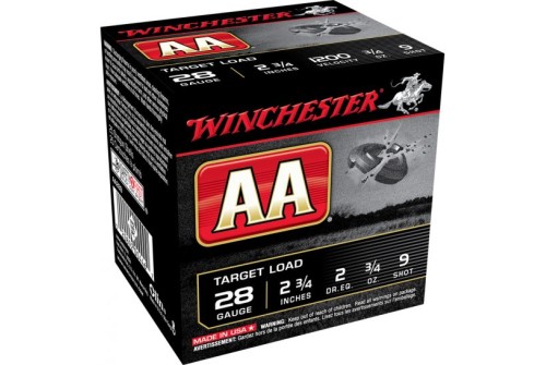 Winchester AA 2.75" 28 Gauge Ammo #9 Shot, 25 rds/box - AA289